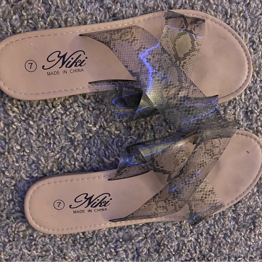 Snake print sandals